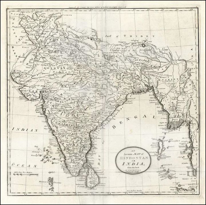 RBSI - Matthew Carey: An Accurate Map of Hindostan and India, from the ...