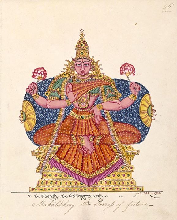 RBSI - Goddess Lakshmi, consort of Vishnu, Trichinopoly, ca. 1825 ...